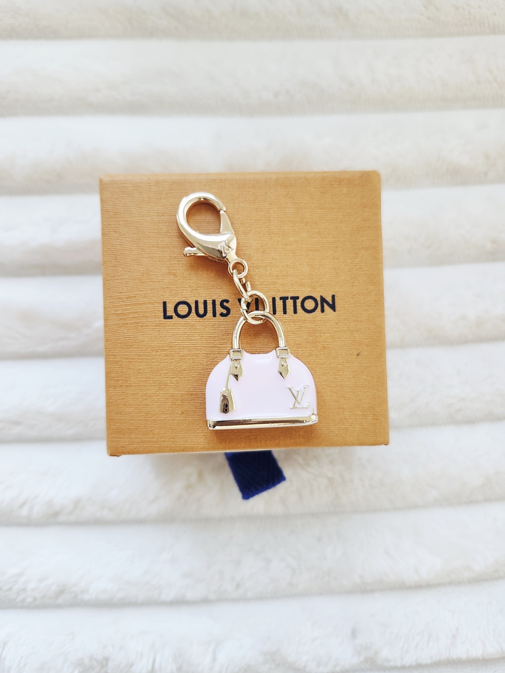 Louis Vuitton Gold & Light Pink Alma Bag Charm Key Holder